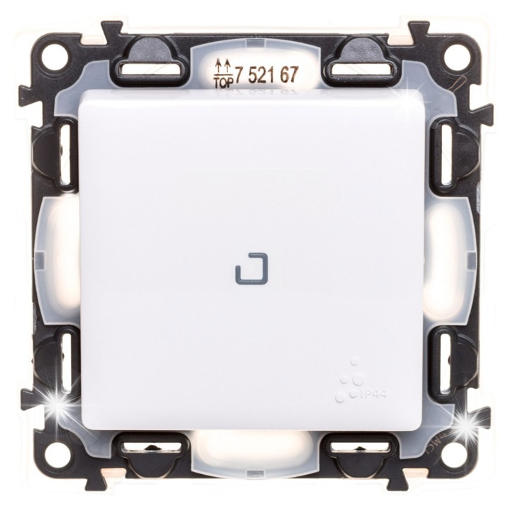 Lépcsőkapcsoló, fehér, 1 dupla, IP44, vékony szerelés, 752167
