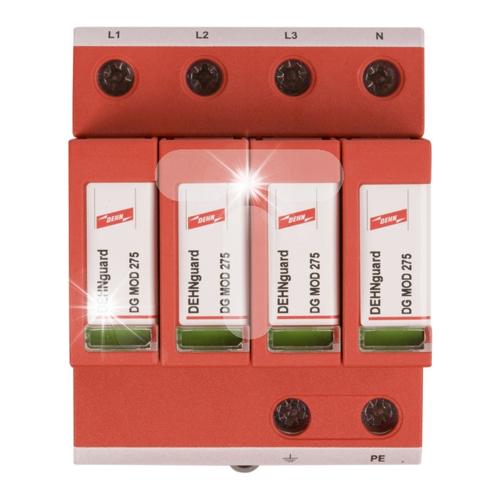 Ограничител на пренапрежение C Тип 2 4P 20kA 275V, 1,5kV, 4 модула, IP 20