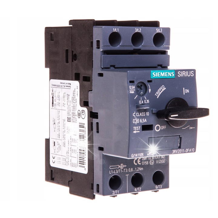 Motorvédő kapcsoló 3P 0,12kW 0,35-0,5A IP20, fix rögzítés