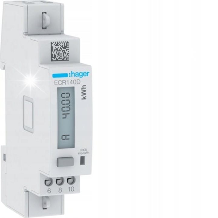 Contor de energie electrica monofazat, 40A, Modbus, 2 tarife, ECR140D, IP20