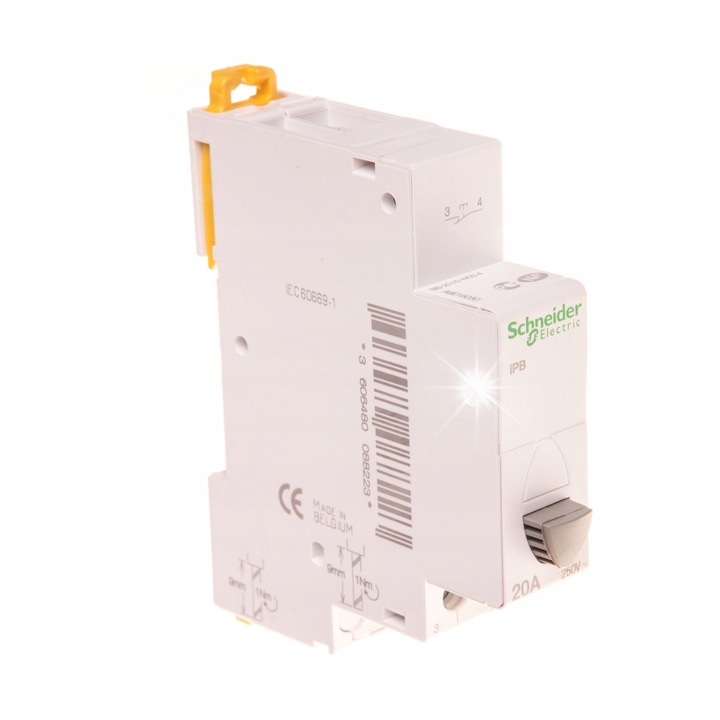 Moduláris nyomógomb 20A 1Z, 2 modul, 66mm mélység