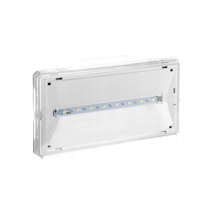 Corp de iluminat de urgenta EXIT IP65 1W, alb, 143x276x44mm
