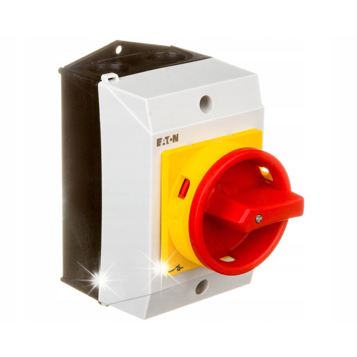 Keresztkapcsoló 20A, 1 x 90, sárga, piros, 75x80x137mm