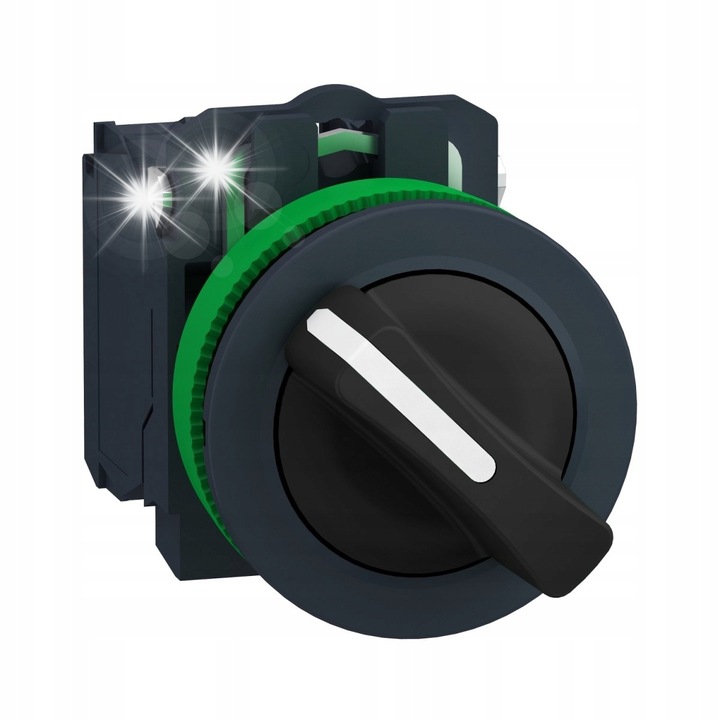 Intrerupator plat plastic, 2 pozitii, negru, 30mm,