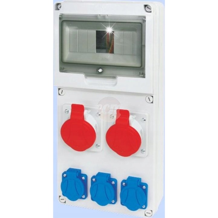 Tablouri electrice, 8 module, 2x32A 3P+N+Z 400V, 3x16A 2P+Z 250V, IP54, 942082