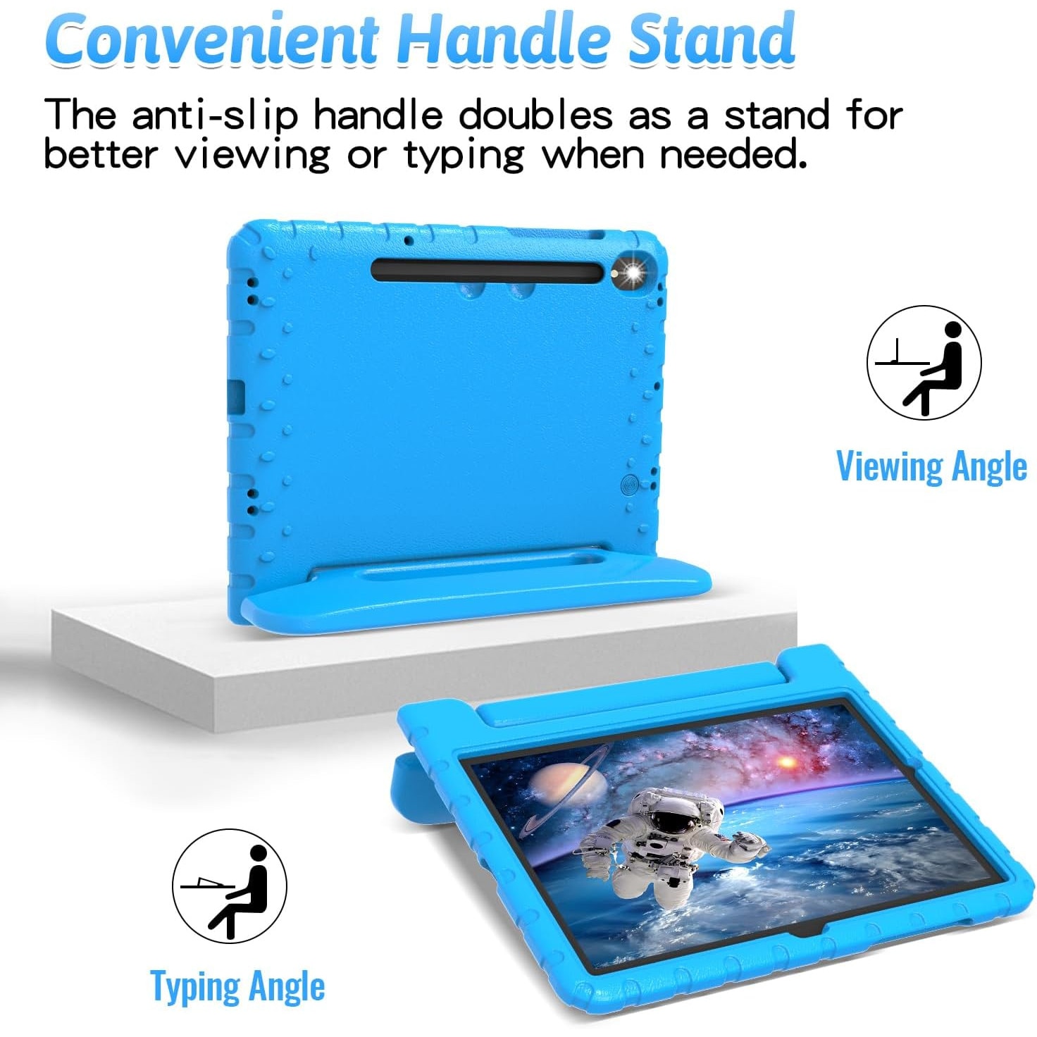 Husa Lotusif pentru Samsung Galaxy Tab S10 FE / S9 FE 10.9 inch si Tab S9 11 inch, Carcasa din EVA pentru Copii cu Suport pentru S Pen, Protectie Rezistenta, Albastru