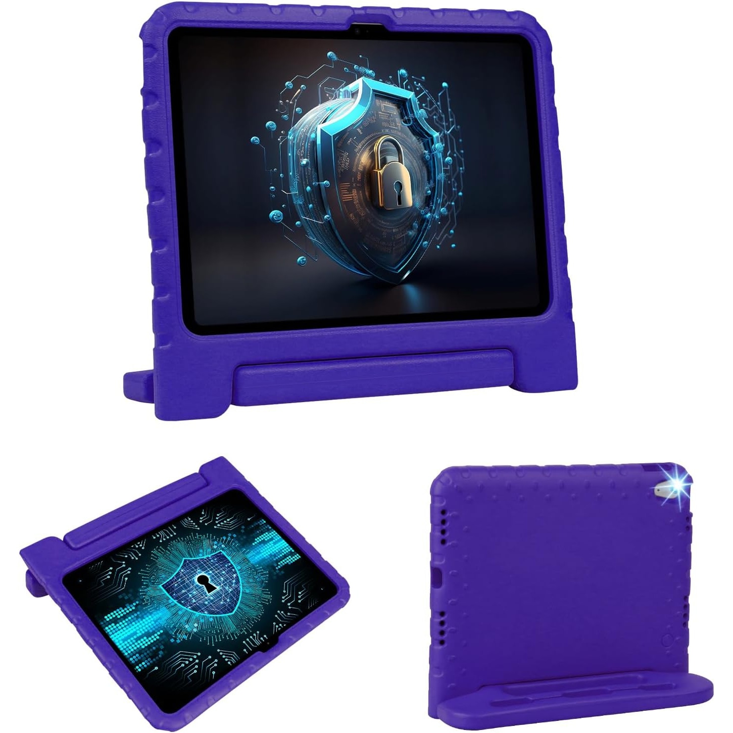 Husa Lotusif pentru iPad 11th A16 / 10th Gen 2025 & 2022, Carcasa EVA Rezistenta pentru Copii cu Suport si Maner, Compatibila cu Creion, Protectie Superioara, Violet