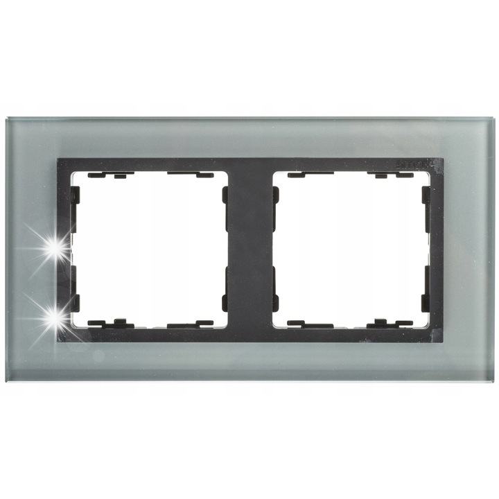 Rama dubla orizontala din sticla gri, 2 unitati, Simon 82, 82827-35