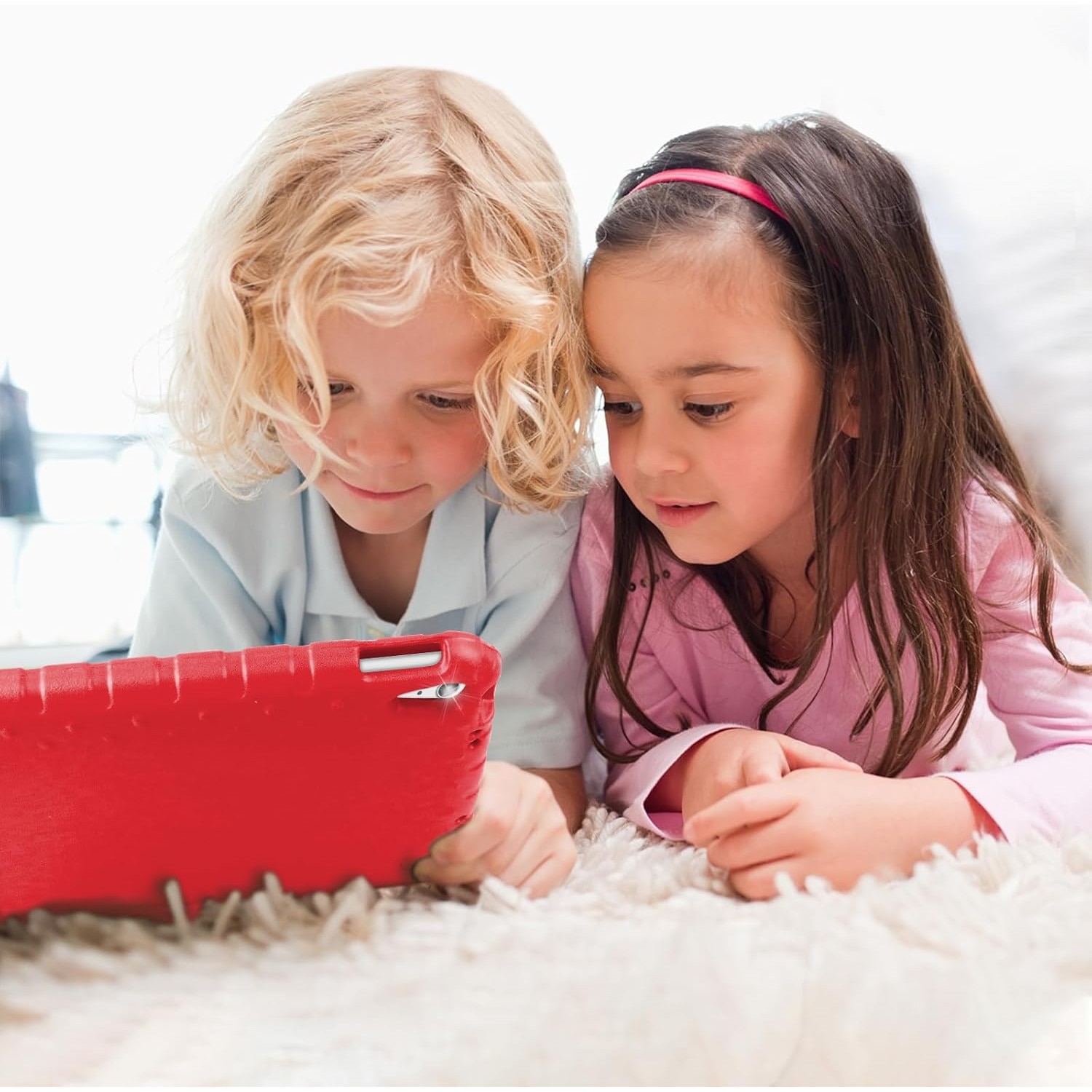 Husa Lotusif pentru iPad 11th A16 / 10th Gen 2025 & 2022, Carcasa EVA Rezistenta pentru Copii cu Suport si Maner, Compatibila cu Creion, Protectie Superioara, Rosu