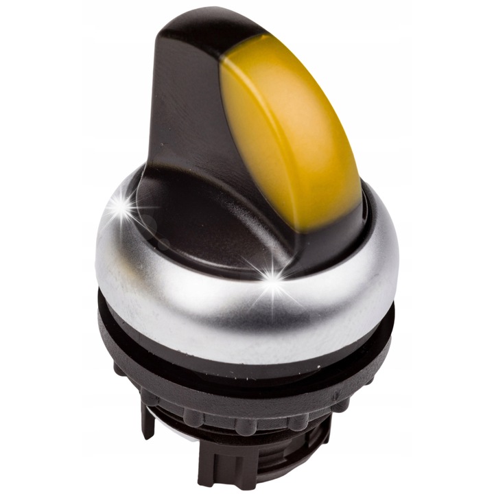 Kapcsoló 3 állású, sárga, világítással, M22-WRLK3-Y, 22mm