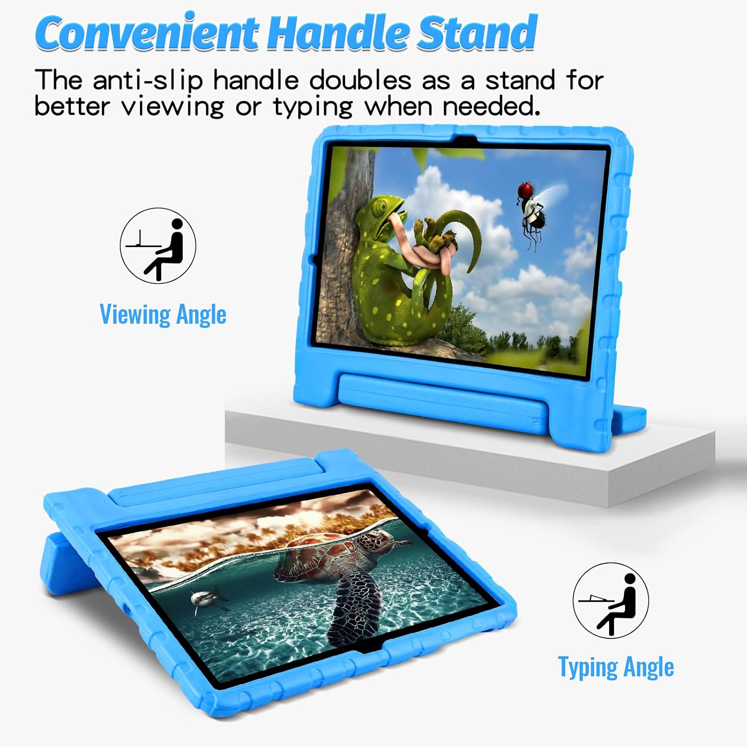 Husa Lotusif pentru Samsung Galaxy Tab S7 FE / S7 Plus / S8 Plus 12.4 inch, Carcasa pentru Copii cu Suport S-Pen si Maner Antiderapant, Protectie Superioara pentru Tab S8+ 2022 / S7 FE 2021 / S7+ 2020, Albastru