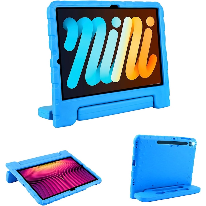 Husa Lotusif pentru Samsung Galaxy Tab S7 FE / S7 Plus / S8 Plus 12.4 inch, Carcasa pentru Copii cu Suport S-Pen si Maner Antiderapant, Protectie Superioara pentru Tab S8+ 2022 / S7 FE 2021 / S7+ 2020, Albastru