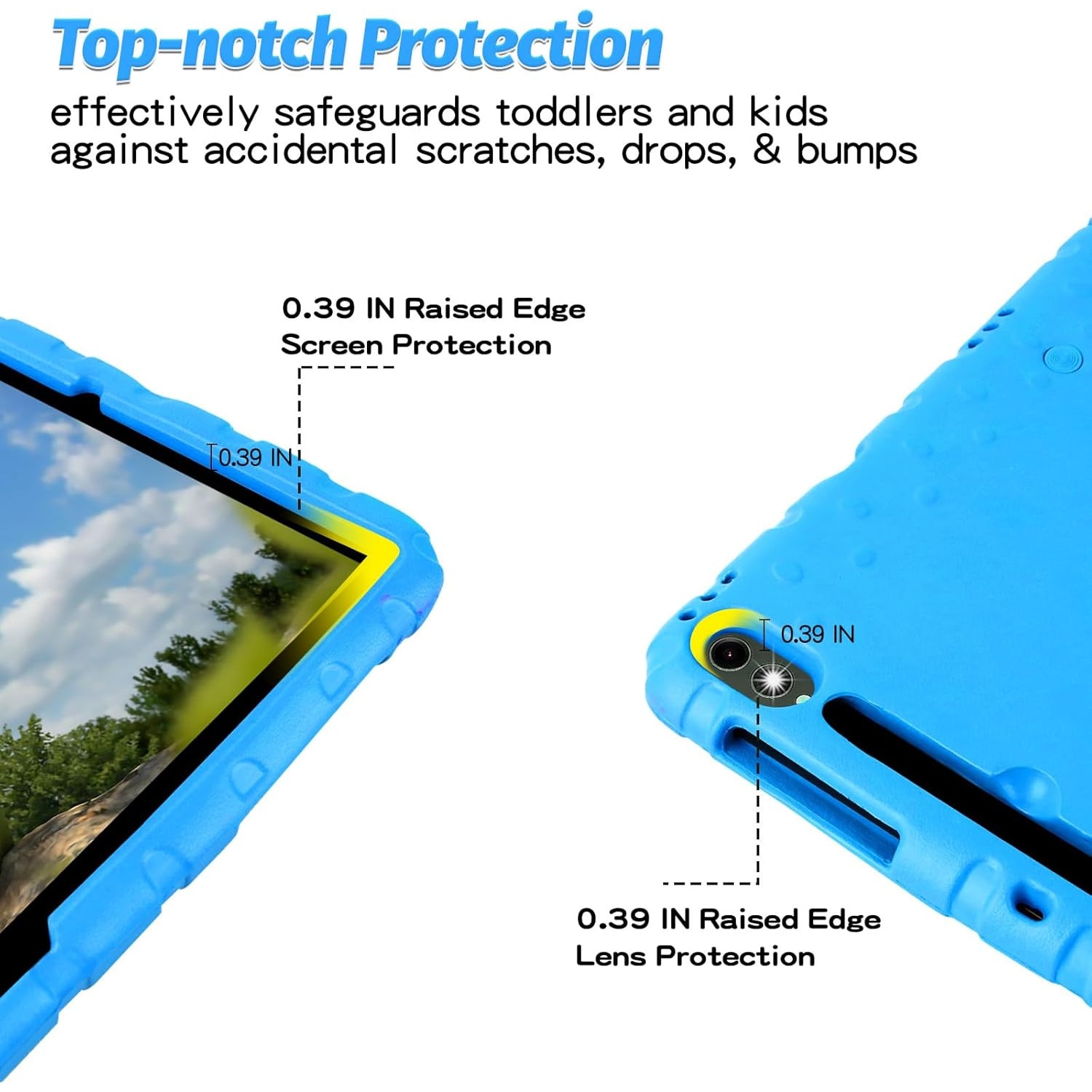 Husa Lotusif pentru Samsung Galaxy Tab S7 FE / S7 Plus / S8 Plus 12.4 inch, Carcasa pentru Copii cu Suport S-Pen si Maner Antiderapant, Protectie Superioara pentru Tab S8+ 2022 / S7 FE 2021 / S7+ 2020, Albastru