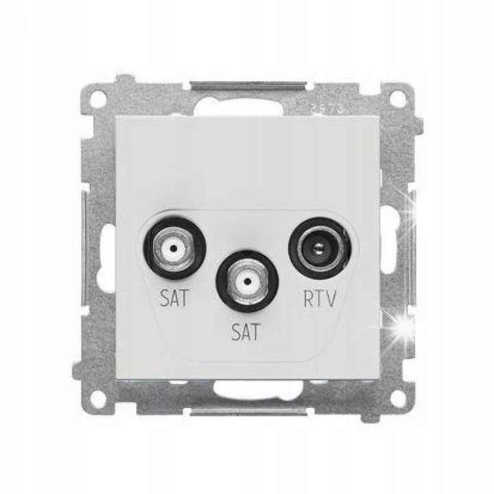 Priza antena satelit 2xSAT-SAT-RTV gri deschis mat TASK2.01/114