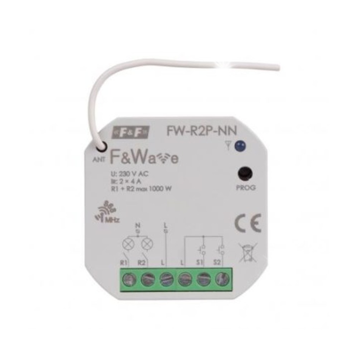 Releu dublu incastrat fara cablu N FiWave FW-R2P-NN
