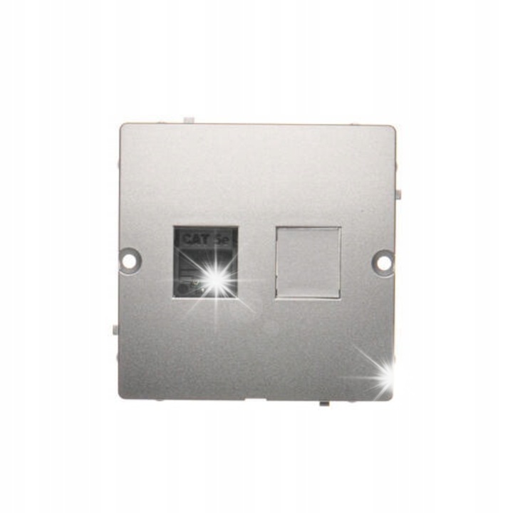 Компютърен контакт RJ45 cat. 5e, матово сребрист, за вграждане