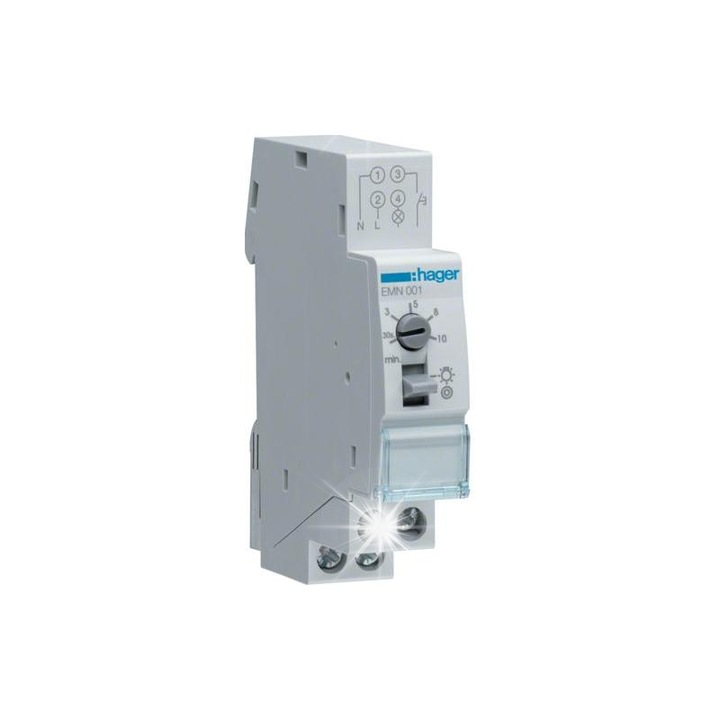 Intrerupator temporizat 1Z 10A 230V AC 2300W, 30s-10min, IP20