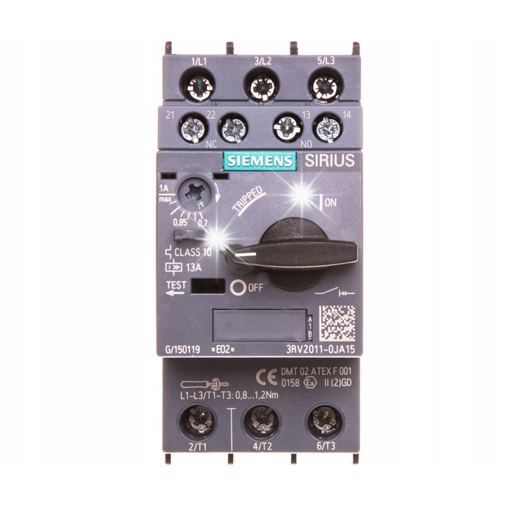 Motorvédő kapcsoló 3P 0,7-1A SIRIUS IP20 3x, fix rögzítés