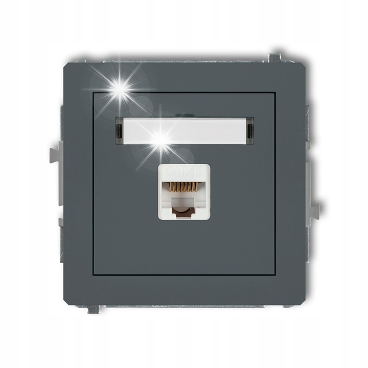 Компютърен контакт 1xRJ45, DECO, графит мат, IP20