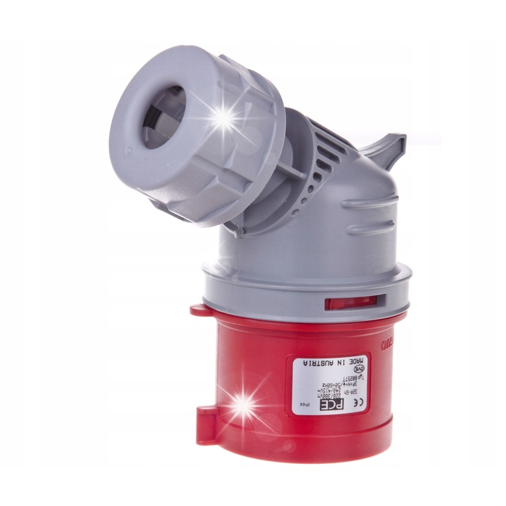 Преносим контакт 32A 5P 400V IP44 PCE 8025-6TT, червен, лесен монтаж