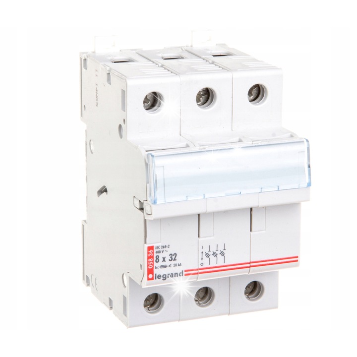 Intrerupator-separator cu sigurante cilindrice 3P, RB336, 8.5x31.5mm, 400V, 3 poli, IP20