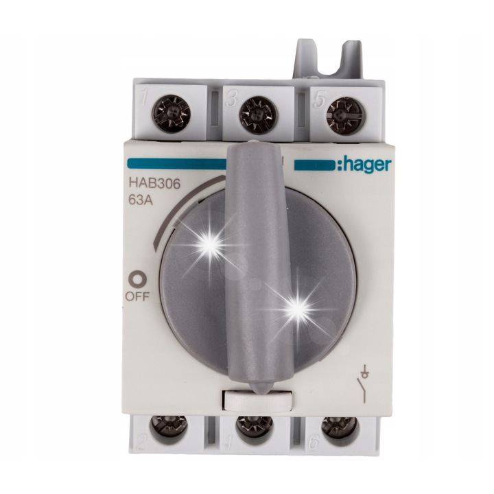 Leválasztó kapcsoló, 3P 63A, 690V, IP20, reteszelő mechanizmussal