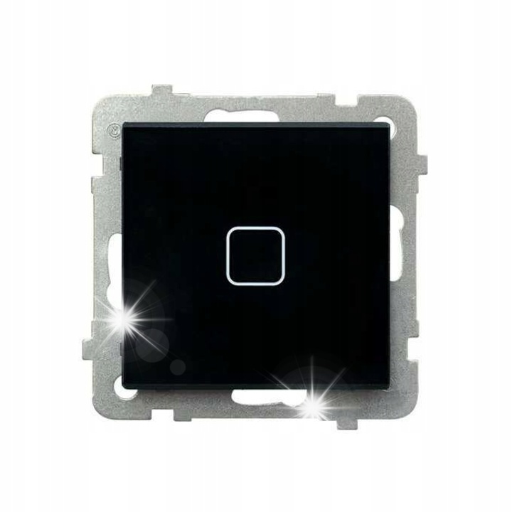 Intrerupator tactil cu iluminare, Sonata Touch, sticla neagra, montaj subtire, IP-20