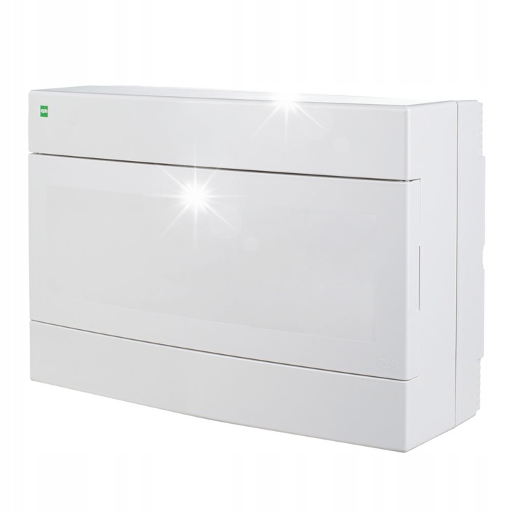 Moduláris elektromos szekrények AREO PE+N 1X18 IP40, fehér/átlátszó, 400x130x265mm, felületi szerelés