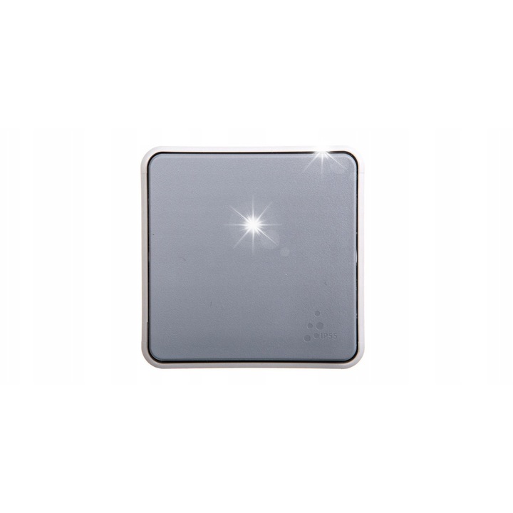 PLEXO55 kapcsoló, szürke, vékony szerelés, 1 dupla, IP55