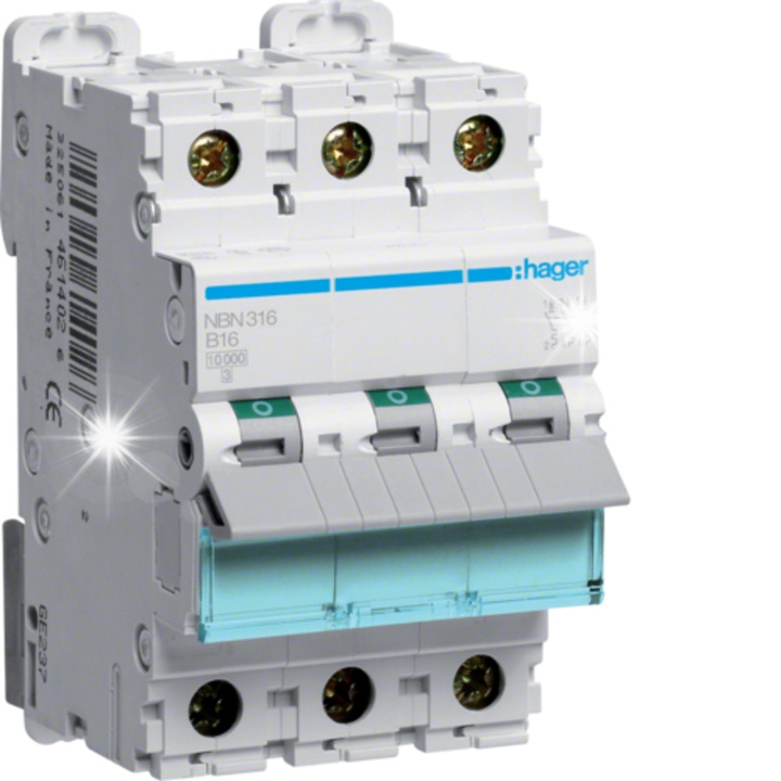 Siguranta electrica 3P B 16A 10kA AC NBN316