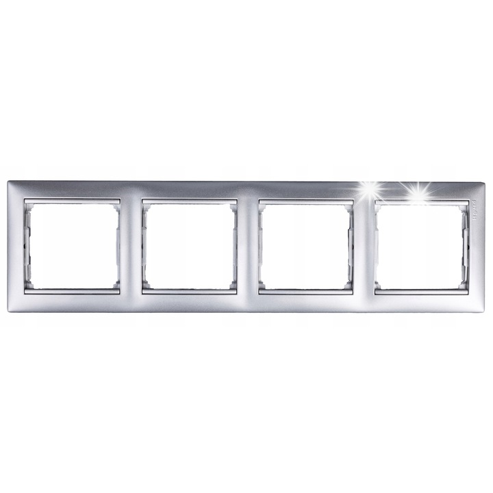 Rama 4-krotna pozitionala, Legrand, aluminiu, 4 unitati, 770154