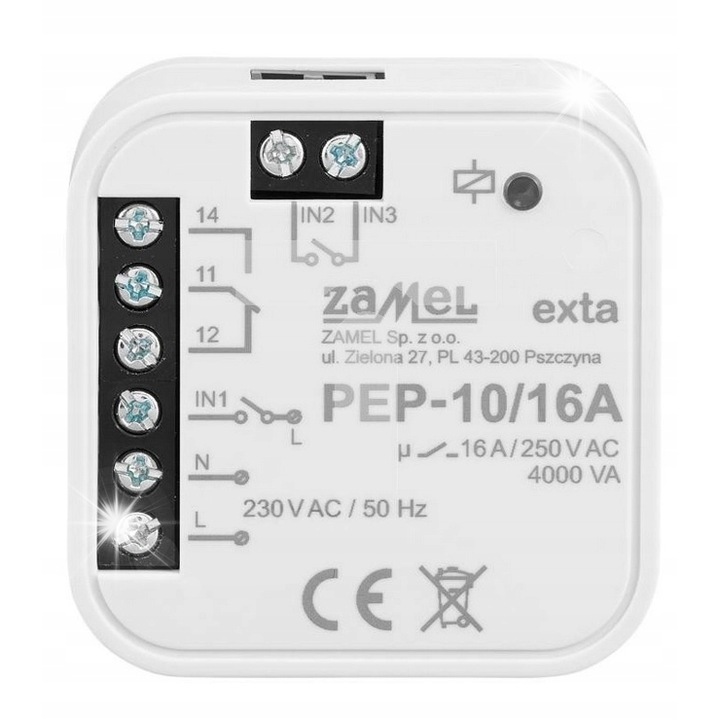 Modul de comutare Zamel 16A, PEP-10, dimensiuni mici, 230V