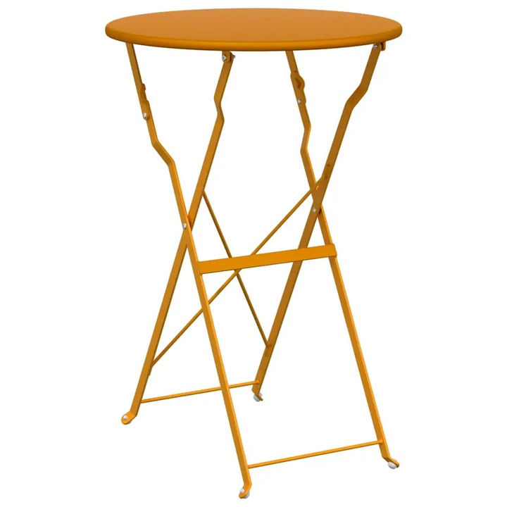 vidaXL Bisztróasztal Mustár Ø 50 x 71 cm Porfestett acél 42002963