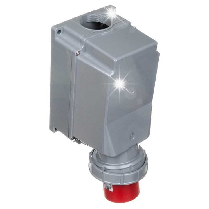 Priza de receptie 125A 5P 400V IP67 rosie, tip montare pe perete