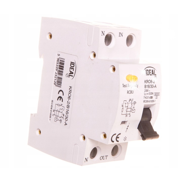 Dispozitiv de protectie diferentiala 2P 16A 30mA Kanlux, 6kA, IP20