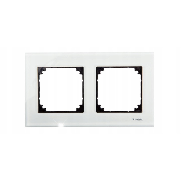 Rama dubla din sticla Merten M-Elegance, 2 unitati, colorat brylant, pentru instalare subtire