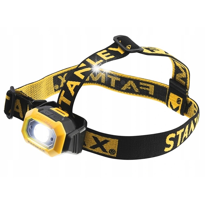 Lanterna frontala Stanley FatMax 200 lumeni, 2 moduri, IP54, alimentare cu 3 baterii AAA