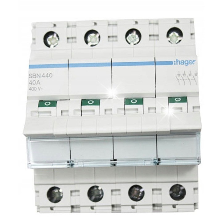 Dispozitiv de deconectare modular 4P 100A 400VAC, HAGER, 4 module, IP20, 69mm