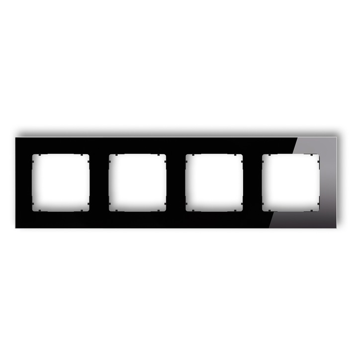 Rama patrata universala cvadrupla, ICON, neagra, 12-12-IRSK-4