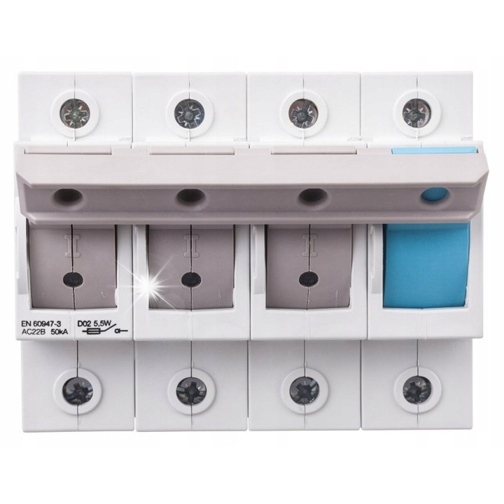 Rozlator de siguranta 3P+N 63A D02, 4 poli, 400V