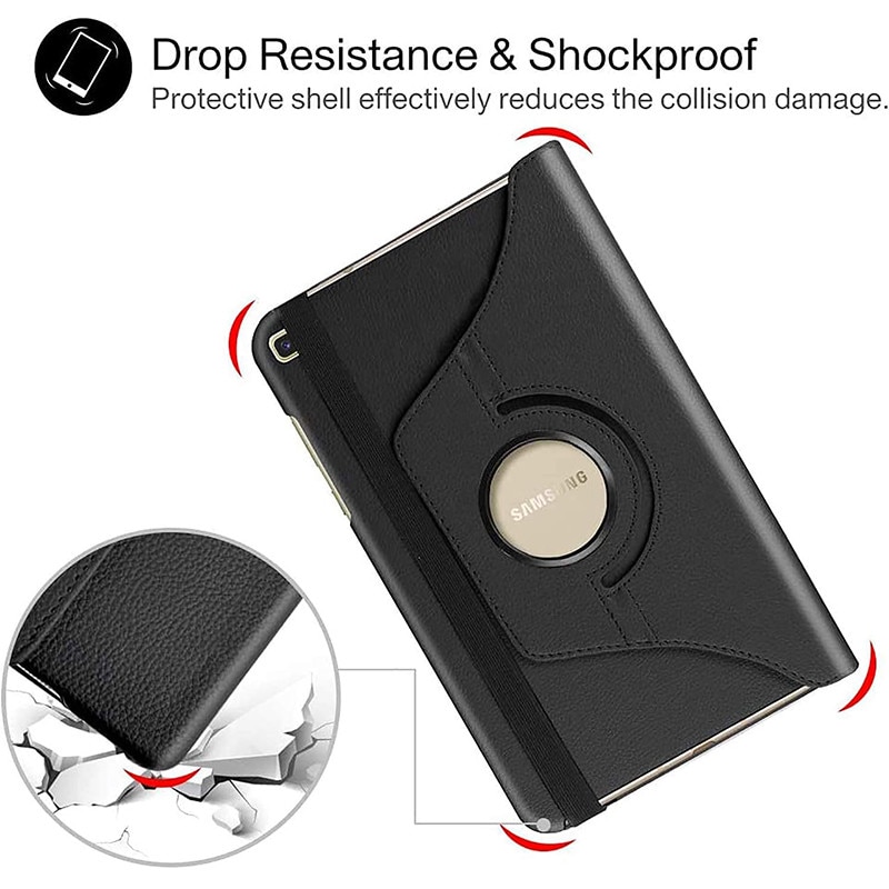 Carcasa pentru tableta, suport pivotant, 360°, protectie completa, pentru Samsung Galaxy Tab A9 8.7 -Negru