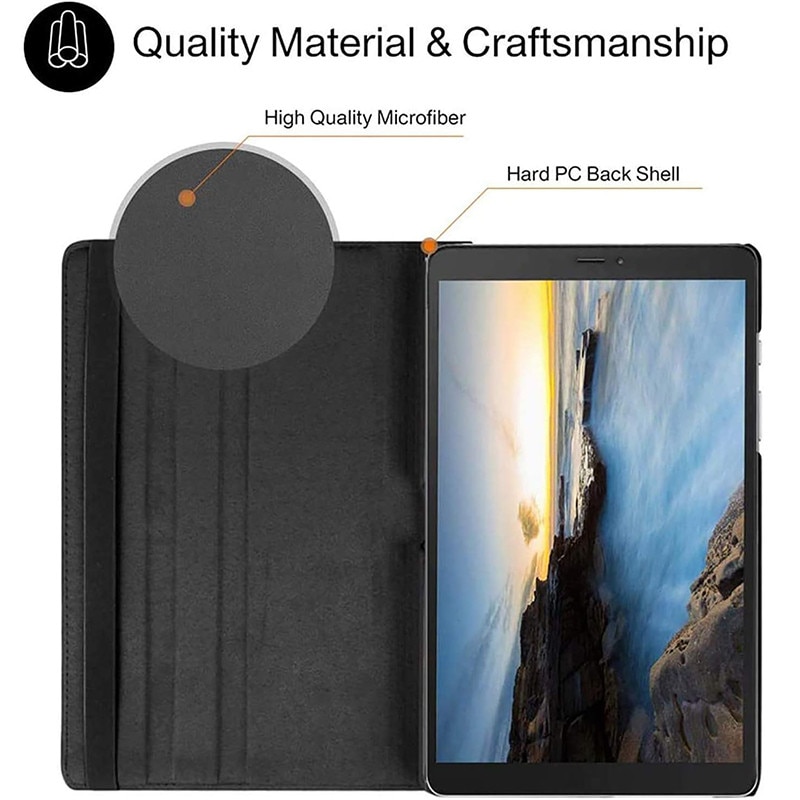 Carcasa pentru tableta, suport pivotant, 360°, protectie completa, pentru Samsung Galaxy Tab A9 8.7 -Negru