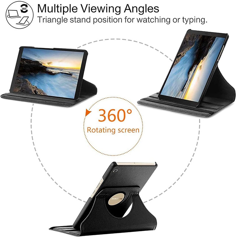 Carcasa pentru tableta, suport pivotant, 360°, protectie completa, pentru Samsung Galaxy Tab A9 8.7 -Negru
