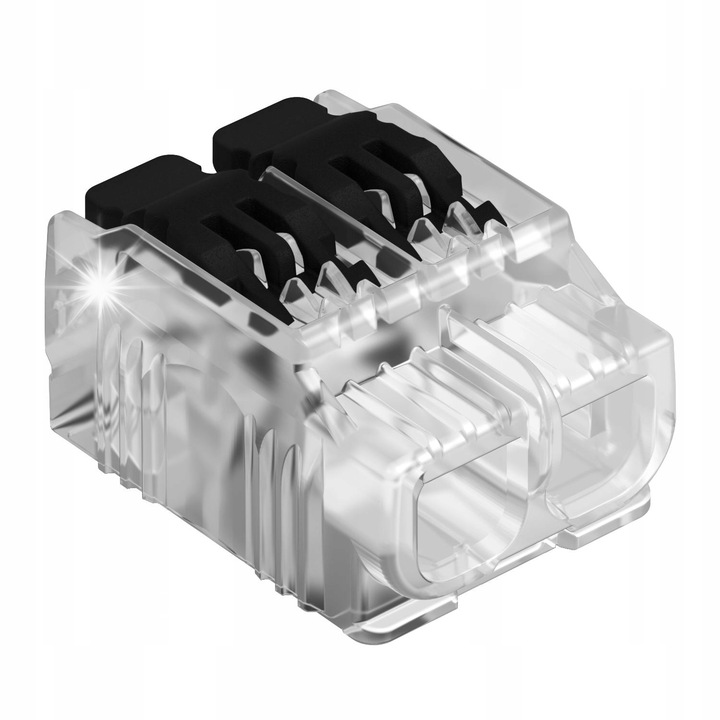 Conector rapid 2-toruri 2x0,2-4 mm2, transparent, set 100 bucati