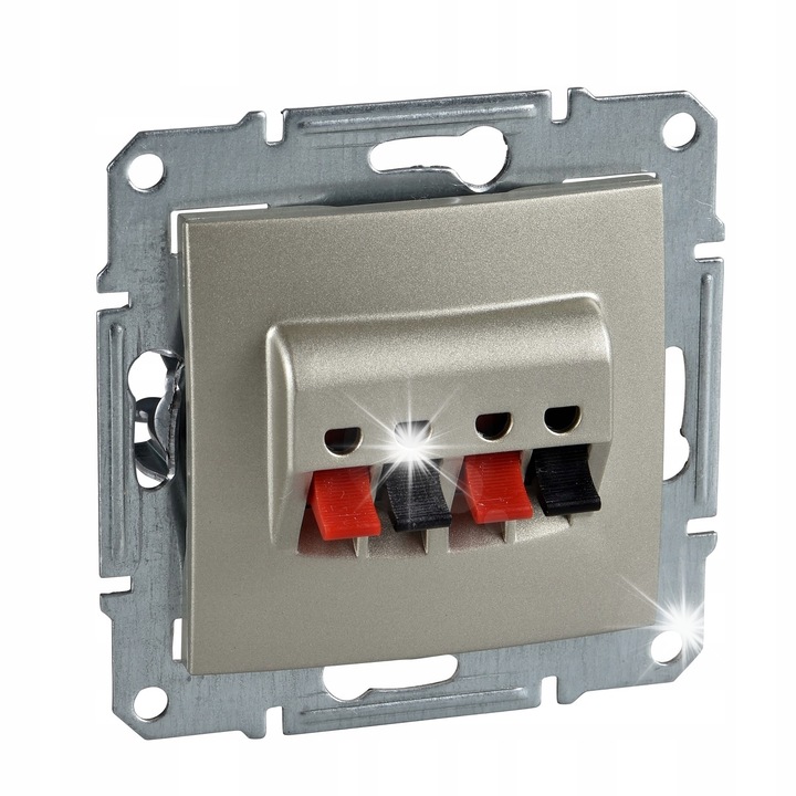 Gniazdo glosnikowe dublu, satinat, 1002, montaj sub tencuiala