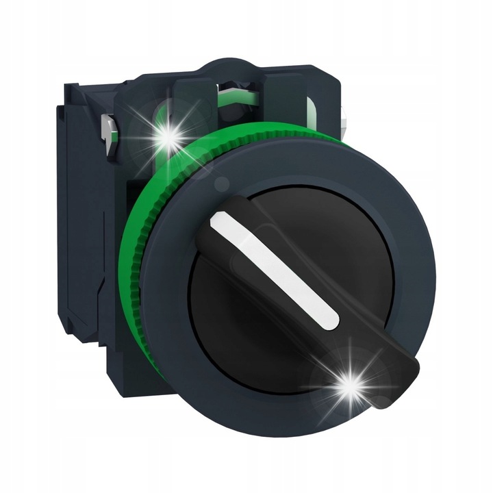 Intrerupator plat plastic, 2 pozitii, negru, 30mm, set 1Z+1R