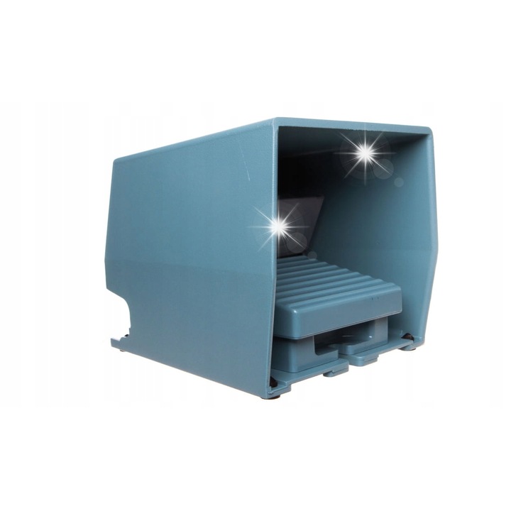Intrerupator de picior Schneider XPEM511, metal, 1Z 2R, IP66, albastru