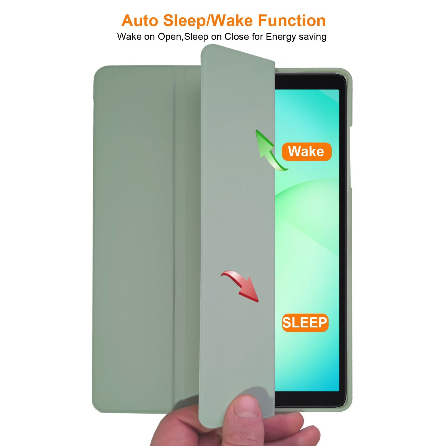 Husa pentru Samsung Galaxy Tab A11 Plus, 11", Silicon TPU, Ultra Slim Smart Cover – Verde menta