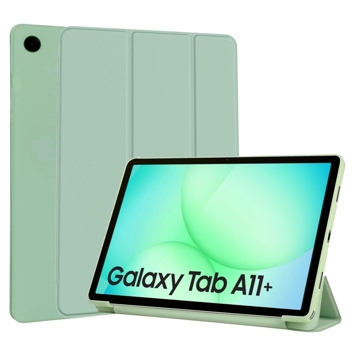 Husa pentru Samsung Galaxy Tab A11 Plus, 11", Silicon TPU, Ultra Slim Smart Cover – Verde menta