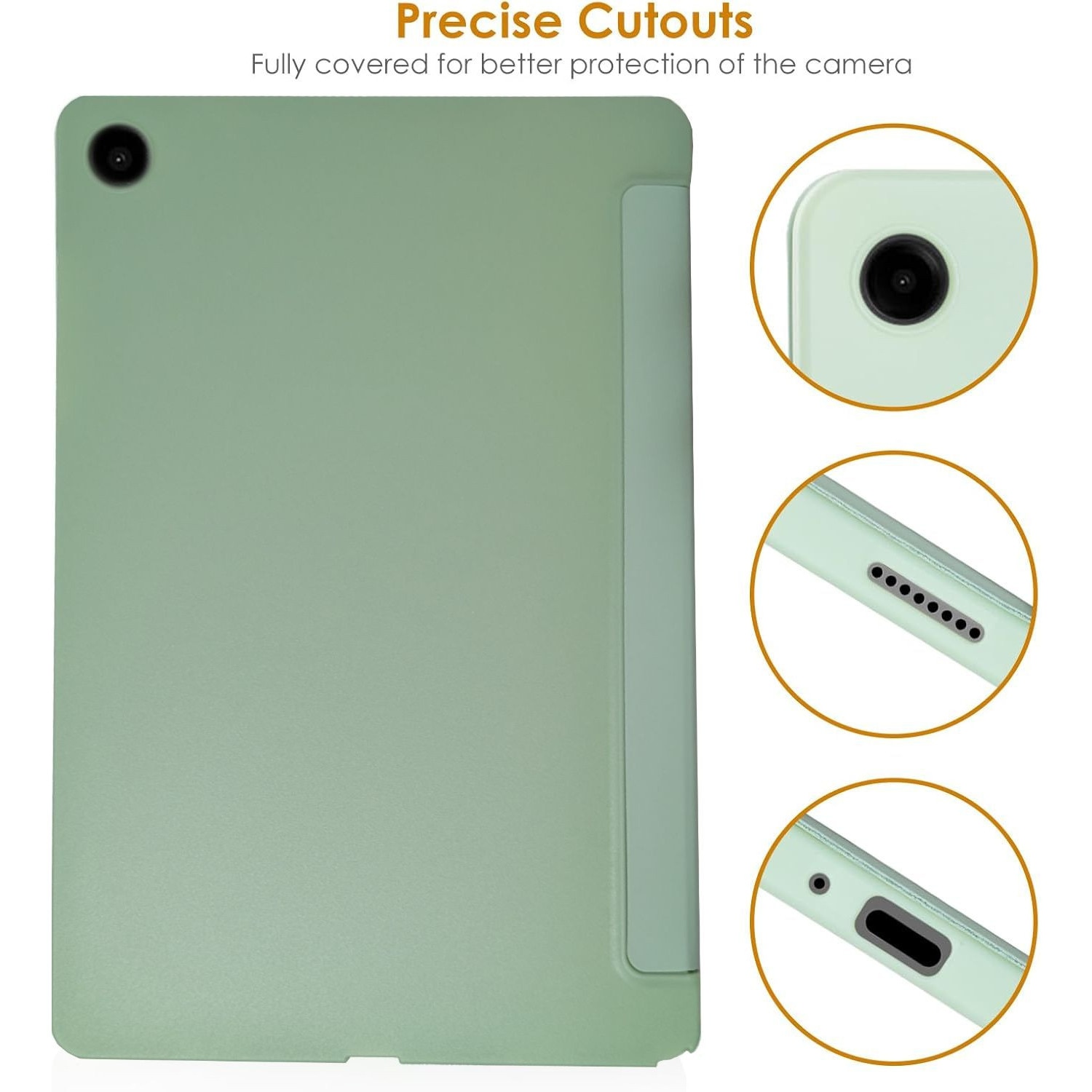 Husa pentru Samsung Galaxy Tab A11 Plus, 11", Silicon TPU, Ultra Slim Smart Cover – Verde menta